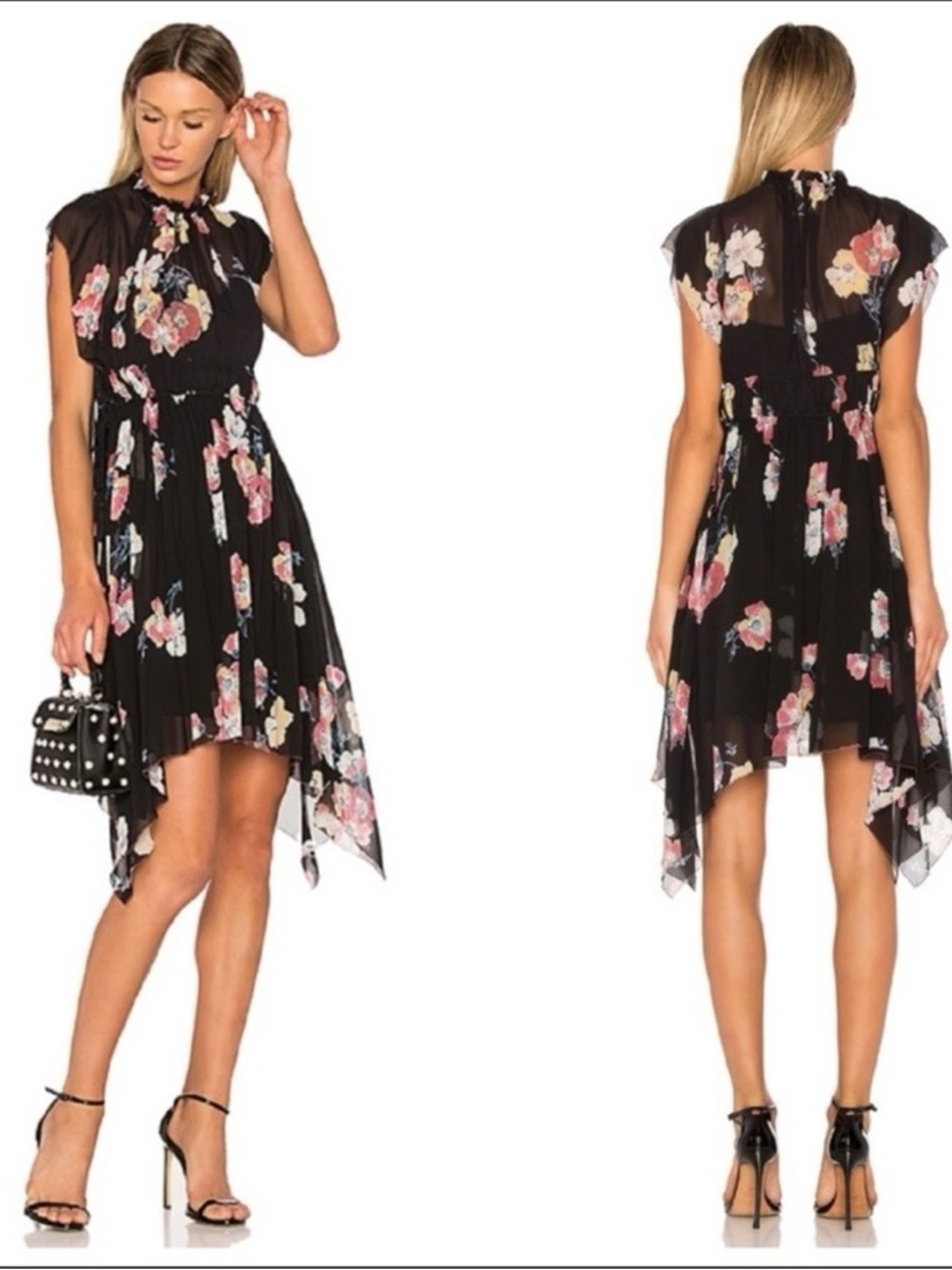 Ulla Johnson Luisa Floral Print Midi Asymmetrical Dress